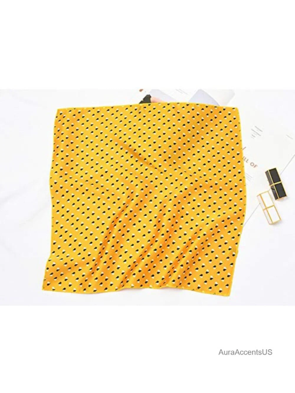 4 PCS 50s Satin Neck Scarf Set Multicolor Floral Striped Small Square